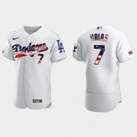 2020 Stars & Stripes Julio Urias Jersey Dodgers 4th of July White